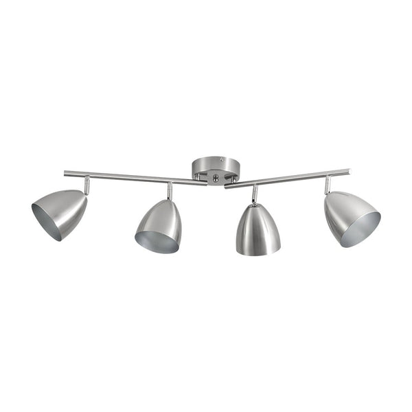 Chandelierias - Contemporary 4 - Light Bell Tracklight Semi - Flush Mount - Semi Flush - Nickel - 