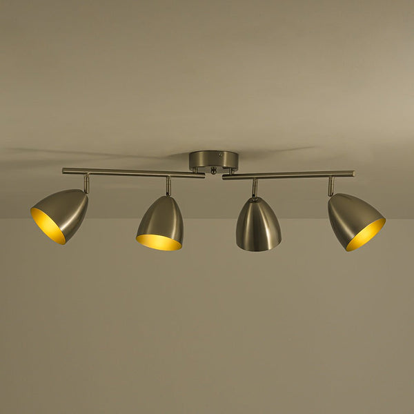 Chandelierias - Contemporary 4 - Light Bell Tracklight Semi - Flush Mount - Semi Flush - Nickel - 