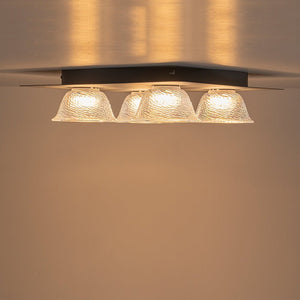 Chandelierias - Contemporary 4 - Light Colorful Bell Glass Dimmable LED Flush Mount - Semi Flush - Matte Black - 