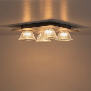 Chandelierias - Contemporary 4 - Light Colorful Bell Glass Dimmable LED Flush Mount - Semi Flush - Matte Black - 