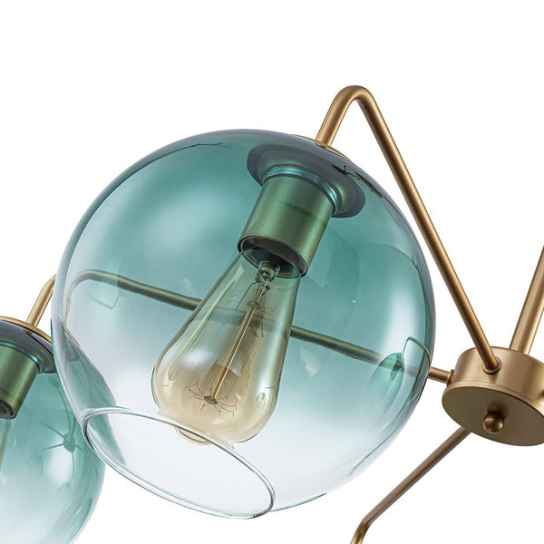 Chandelierias - Contemporary 5 - Light Hand Blown Glass Gradient Glass Globe Chandelier - Chandelier - Blue - 