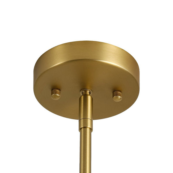 Chandelierias - Contemporary 6 - Light Oval Glossy Glass Round Chandelier - Chandelier - Brass - 