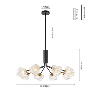 Chandelierias - Contemporary Ice Glass Sputnik Tiered Chandelier - Chandeliers - Matte Black - 1 - Tier