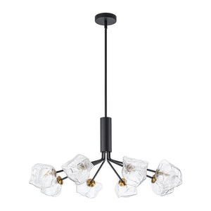 Chandelierias - Contemporary Ice Glass Sputnik Tiered Chandelier - Chandeliers - Matte Black - 1 - Tier