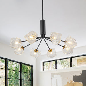 Chandelierias - Contemporary Ice Glass Sputnik Tiered Chandelier - Chandeliers - Matte Black - 1 - Tier