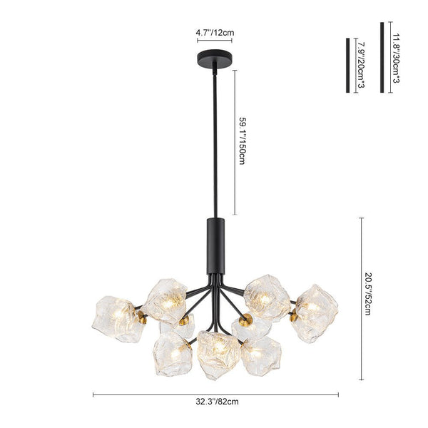 Chandelierias - Contemporary Ice Glass Sputnik Tiered Chandelier - Chandeliers - Matte Black - 2 - Tier