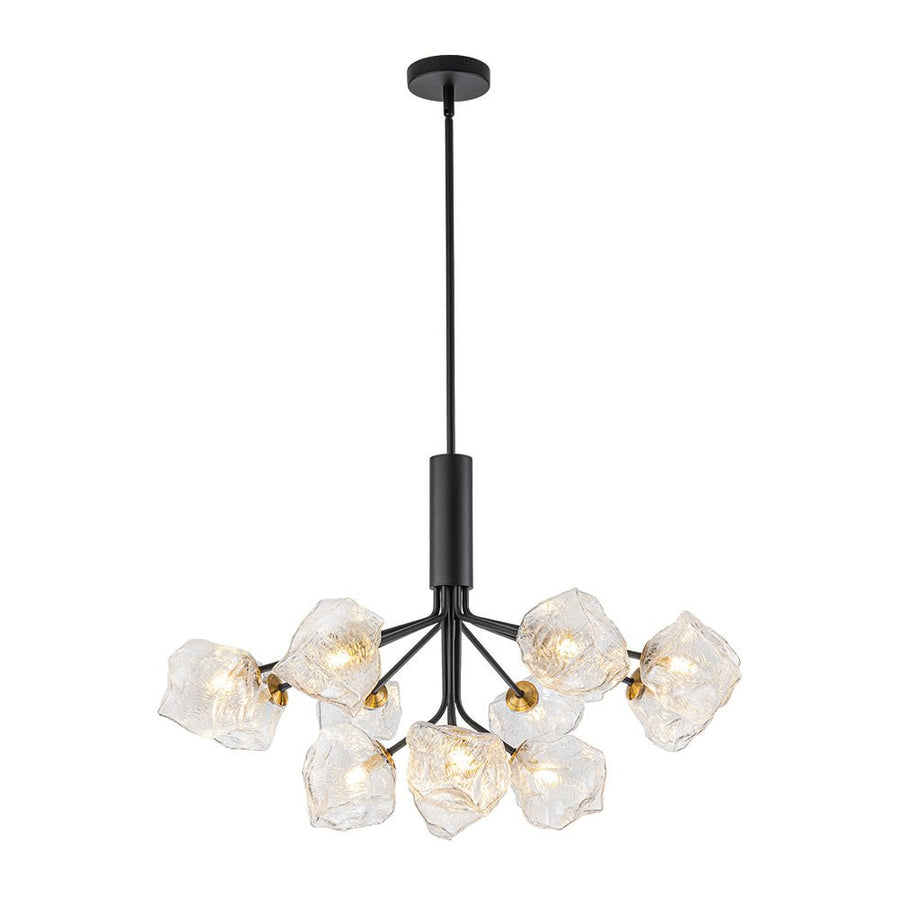 Chandelierias - Contemporary Ice Glass Sputnik Tiered Chandelier - Chandeliers - Matte Black - 2 - Tier