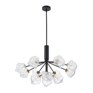 Chandelierias - Contemporary Ice Glass Sputnik Tiered Chandelier - Chandeliers - Matte Black - 2 - Tier