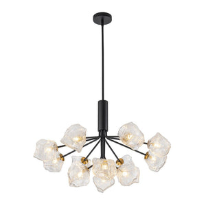 Chandelierias - Contemporary Ice Glass Sputnik Tiered Chandelier - Chandeliers - Matte Black - 2 - Tier