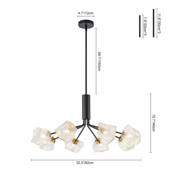 Chandelierias - Contemporary Ice Glass Sputnik Tiered Chandelier - Chandeliers - Matte Black - 2 - Tier