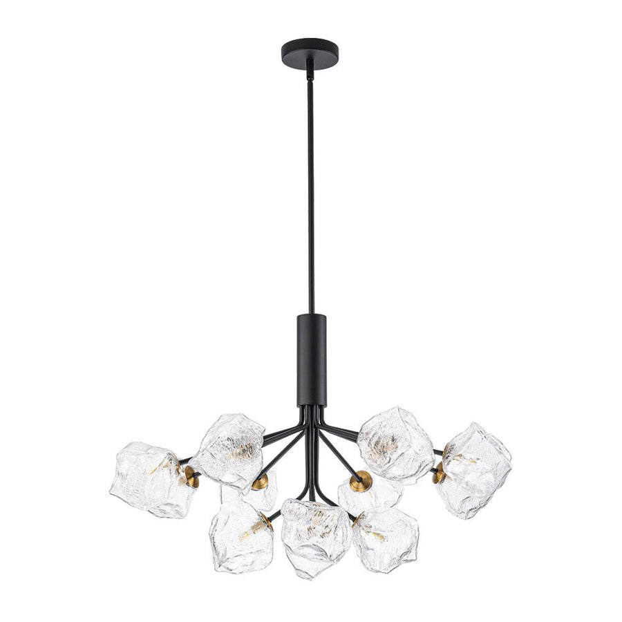 Chandelierias - Contemporary Ice Glass Sputnik Tiered Chandelier - Chandeliers - Matte Black - 2 - Tier