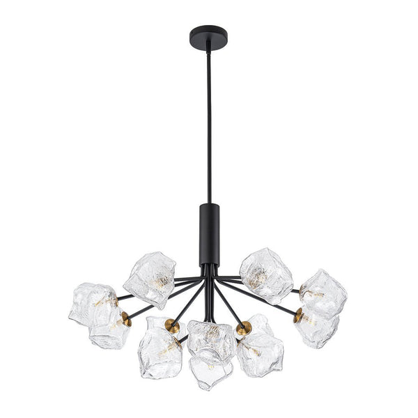 Chandelierias - Contemporary Ice Glass Sputnik Tiered Chandelier - Chandeliers - Matte Black - 2 - Tier