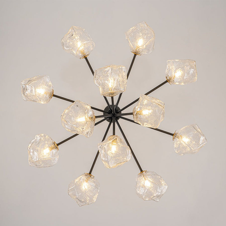 Chandelierias - Contemporary Ice Glass Sputnik Tiered Chandelier - Chandeliers - Matte Black - 2 - Tier