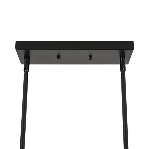 Chandelierias - Contemporary Industrial 5 - Light Cylinder Striped Glass Linear Chandelier - Chandeliers - Black - 