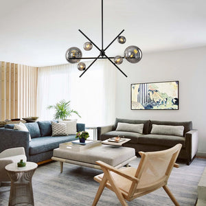 Chandelierias - Creative Modern 6 - Light Mirror Glass Asymmetrical Sputnik Chandelier - Chandeliers - Black - 