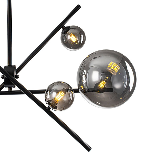Chandelierias - Creative Modern 6 - Light Mirror Glass Asymmetrical Sputnik Chandelier - Chandeliers - Black - 