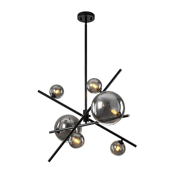 Chandelierias - Creative Modern 6 - Light Mirror Glass Asymmetrical Sputnik Chandelier - Chandeliers - Black - 