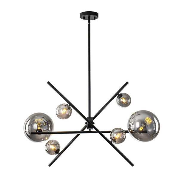 Chandelierias - Creative Modern 6 - Light Mirror Glass Asymmetrical Sputnik Chandelier - Chandeliers - Black - 