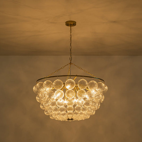 Chandelierias - Creative Swirled Glass Globe String Bowl Chandelier - Chandelier - 12 Bulbs - 
