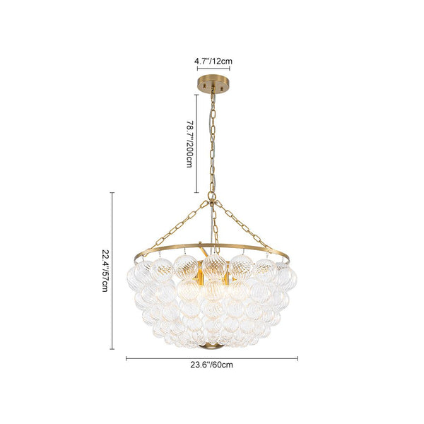 Chandelierias - Creative Swirled Glass Globe String Bowl Chandelier - Chandelier - 6 Bulbs - 