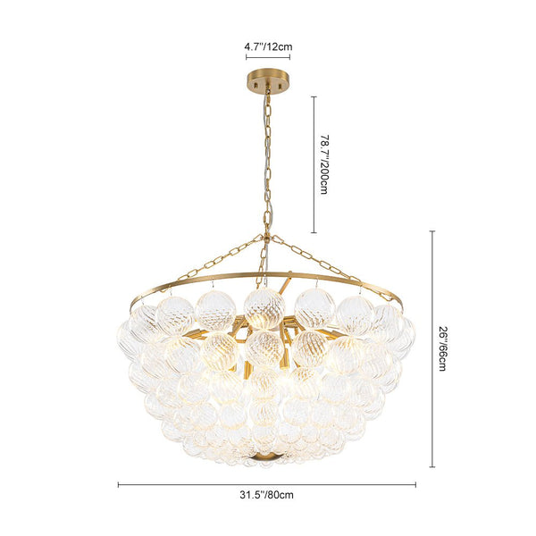 Chandelierias - Creative Swirled Glass Globe String Bowl Chandelier - Chandelier - 6 Bulbs - 