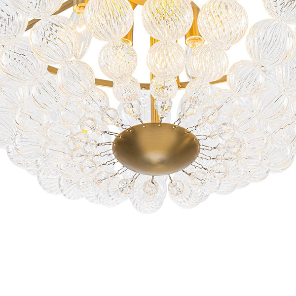 Chandelierias - Creative Swirled Glass Globe String Bowl Chandelier - Chandelier - 6 Bulbs - 