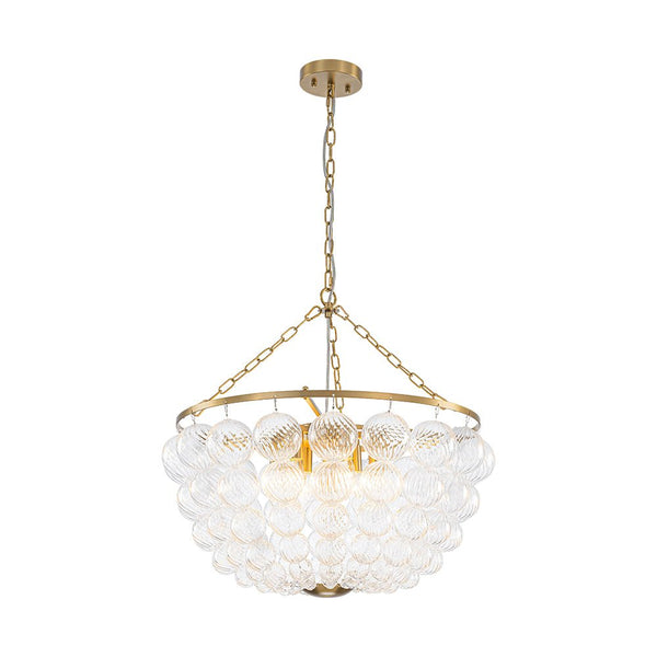 Chandelierias - Creative Swirled Glass Globe String Bowl Chandelier - Chandelier - 6 Bulbs - 