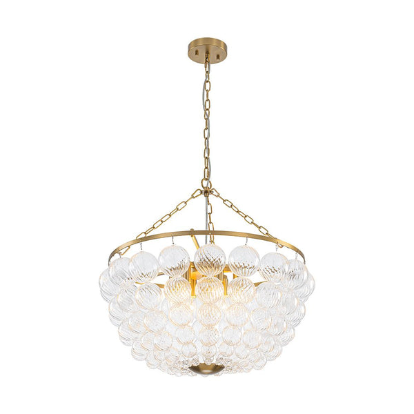 Chandelierias - Creative Swirled Glass Globe String Bowl Chandelier - Chandelier - 6 Bulbs - 