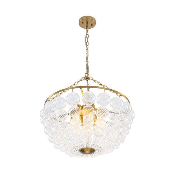Chandelierias - Creative Swirled Glass Globe String Bowl Chandelier - Chandelier - 6 Bulbs - 
