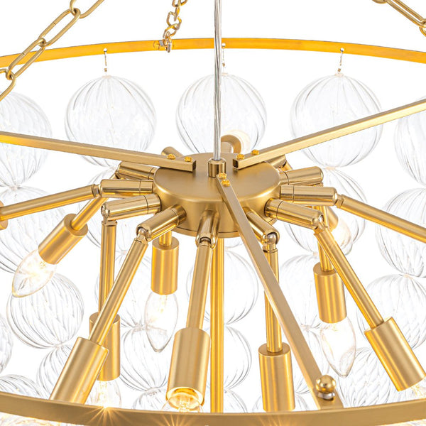 Chandelierias - Creative Swirled Glass Globe String Bowl Chandelier - Chandelier - 6 Bulbs - 