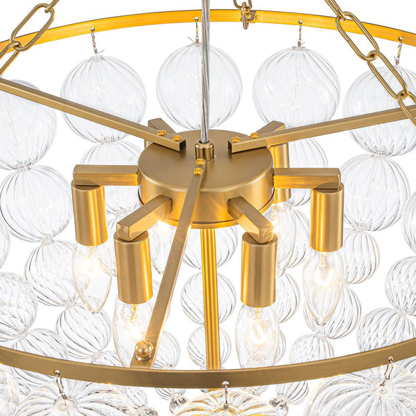 Chandelierias - Creative Swirled Glass Globe String Bowl Chandelier - Chandelier - 6 Bulbs - 