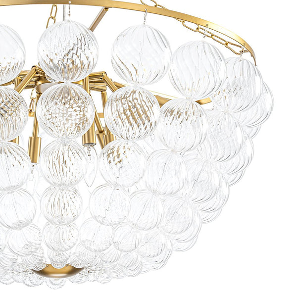 Chandelierias - Creative Swirled Glass Globe String Bowl Chandelier - Chandelier - 6 Bulbs - 