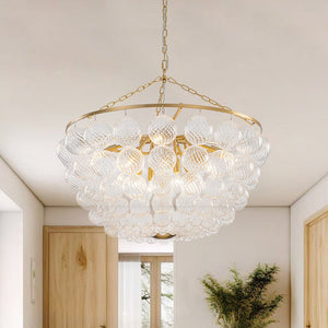 Chandelierias - Creative Swirled Glass Globe String Bowl Chandelier - Chandelier - 6 Bulbs - 