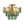 Chandelierias-Dark Green 4-Light Stire Glass Tiered Semi-Flush Mount-Semi Flush-Brass-