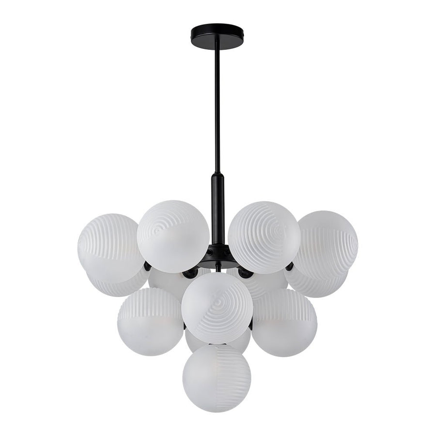 Chandelierias - Decorative 13 - Light Cluster Bubble Grape Chandelier - Chandeliers - Black - 