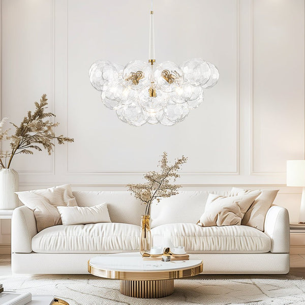 Chandelierias - Dreamy Bubble 6 - Light Cluster Honeycomb Glass Chandelier - Chandelier - Black - 6 Bulbs