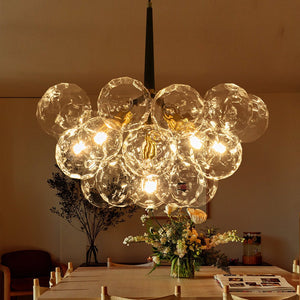 Chandelierias - Dreamy Bubble 6 - Light Cluster Honeycomb Glass Chandelier - Chandelier - Black - 6 Bulbs