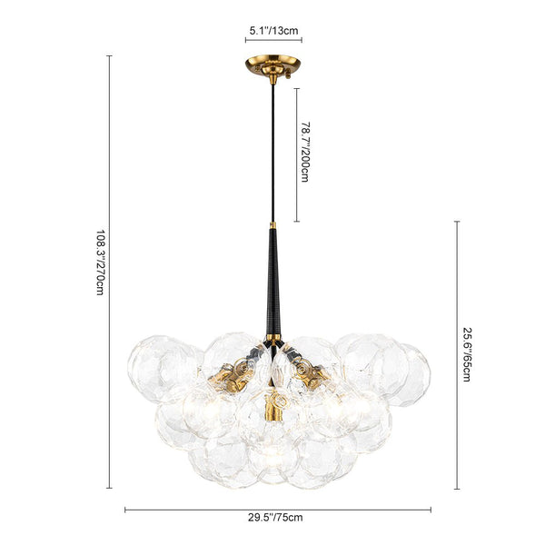 Chandelierias - Dreamy Bubble 6 - Light Cluster Honeycomb Glass Chandelier - Chandelier - White - 6 Bulbs