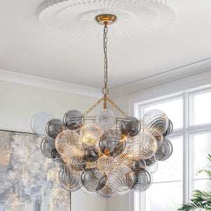 Chandelierias - Eclectic Glam 8 - Light Dense Bubble Glass Cluster Chandelier - Chandeliers - Brass - 