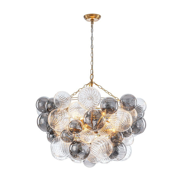 Chandelierias - Eclectic Glam 8 - Light Dense Bubble Glass Cluster Chandelier - Chandeliers - Brass - 