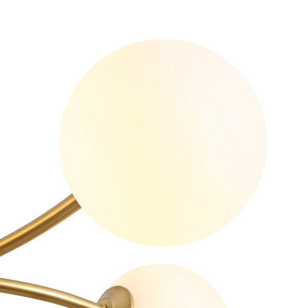 Chandelierias - Eclectic Modern 15 - Light Frosted White Glass Vortex Branch Chandelier - Chandeliers - Brass - 