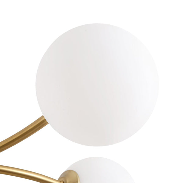 Chandelierias - Eclectic Modern 15 - Light Frosted White Glass Vortex Branch Chandelier - Chandeliers - Brass - 