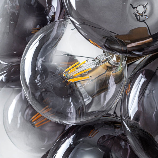 Chandelierias - Eclectic Modern Bubble 6 - Light Cluster Gradient Glass Chandelier - Chandeliers - Black & Gray Bubbles - 