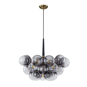 Chandelierias - Eclectic Modern Bubble 6 - Light Cluster Gradient Glass Chandelier - Chandeliers - Black & Gray Bubbles - 
