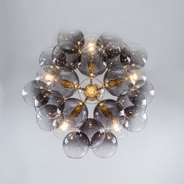 Chandelierias - Eclectic Modern Bubble 6 - Light Cluster Gradient Glass Chandelier - Chandeliers - Black & Gray Bubbles - 