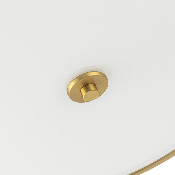 Chandelierias-Fabric Round Drum 3-Light Brass Semi-flush Mount Glass Diffuser-Semi Flush-Brass-