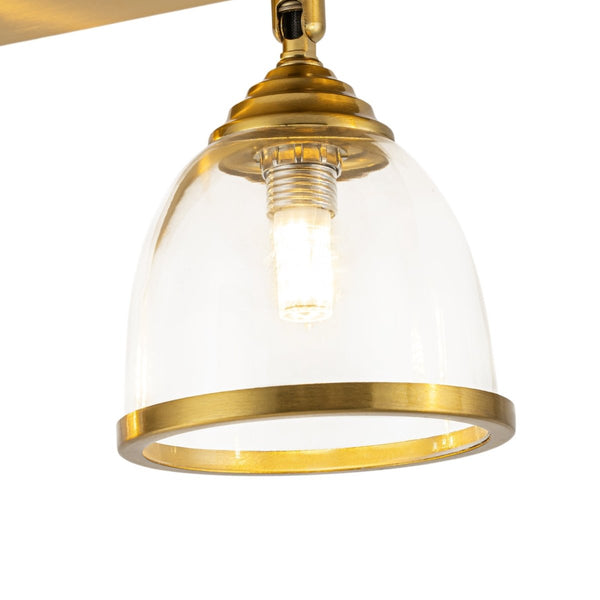 Chandelierias-Farmhouse 4-Light Cloche Dome Glass Spotlight Semi-flush Mount-Semi Flush-Brushed Brass-