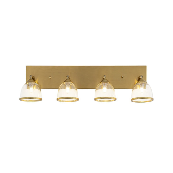 Chandelierias-Farmhouse 4-Light Cloche Dome Glass Spotlight Semi-flush Mount-Semi Flush-Brushed Brass-