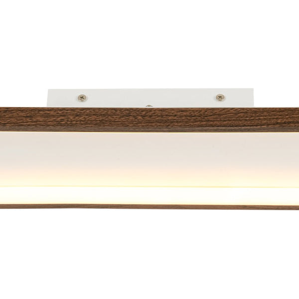 Chandelierias - Faux Walnut Finish Modern Oblong Dimmable LED Semi - flush Mount - Semi Flush - Walnut - 