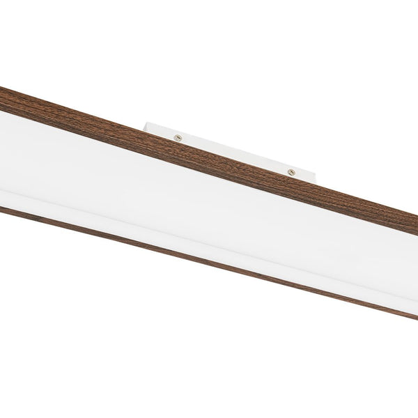 Chandelierias - Faux Walnut Finish Modern Oblong Dimmable LED Semi - flush Mount - Semi Flush - Walnut - 